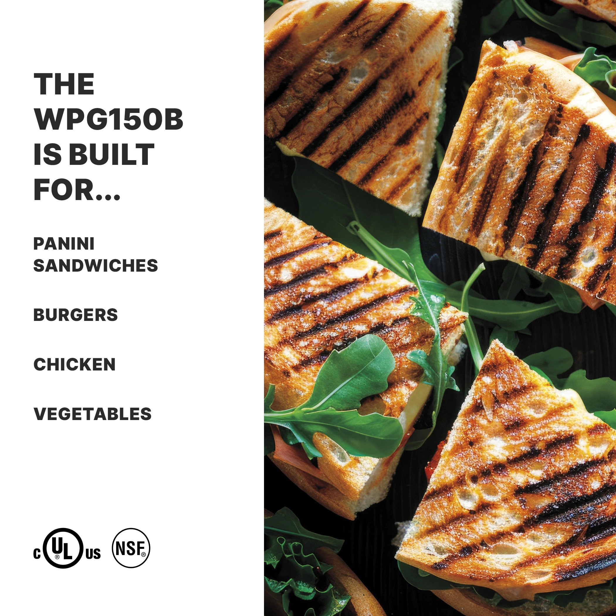 Ribbed Panini Grill, 9.75" x 9.25", 208 Volt